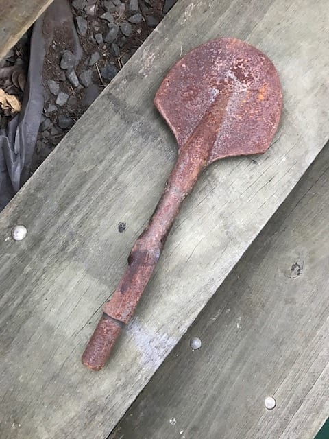 Clay Spade before being restored with Xtroll Rust Conqueror